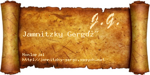 Jamnitzky Gergő névjegykártya