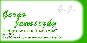 gergo jamnitzky business card